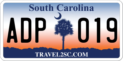 SC license plate ADP019