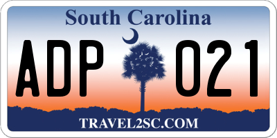 SC license plate ADP021