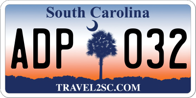 SC license plate ADP032