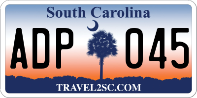 SC license plate ADP045
