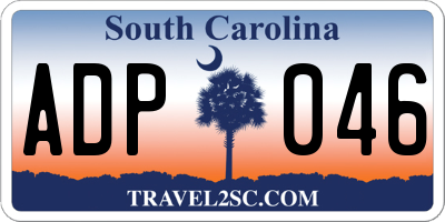 SC license plate ADP046