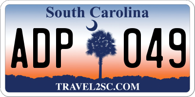 SC license plate ADP049