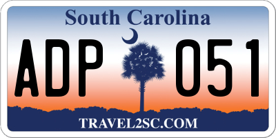 SC license plate ADP051