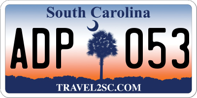 SC license plate ADP053