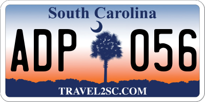SC license plate ADP056