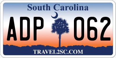 SC license plate ADP062