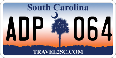 SC license plate ADP064