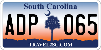 SC license plate ADP065