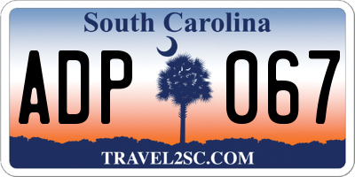SC license plate ADP067