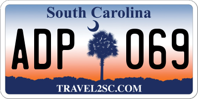SC license plate ADP069
