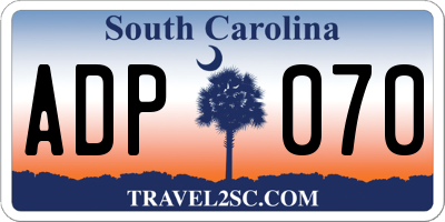 SC license plate ADP070