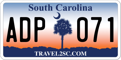 SC license plate ADP071
