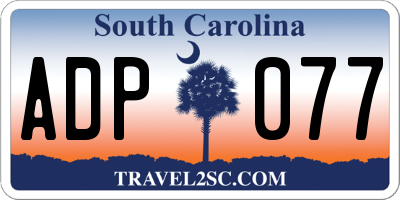 SC license plate ADP077