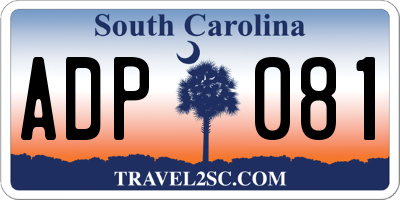 SC license plate ADP081