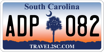 SC license plate ADP082
