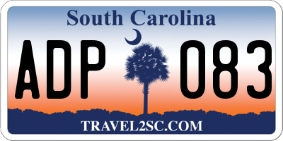 SC license plate ADP083