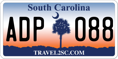 SC license plate ADP088