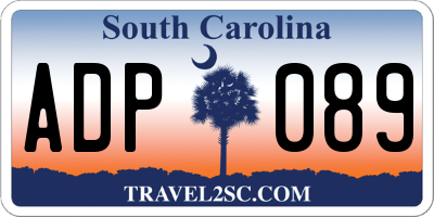 SC license plate ADP089