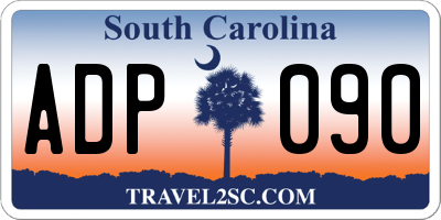 SC license plate ADP090