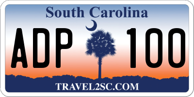 SC license plate ADP100