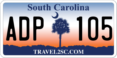 SC license plate ADP105