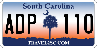 SC license plate ADP110