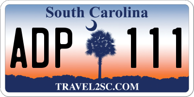 SC license plate ADP111