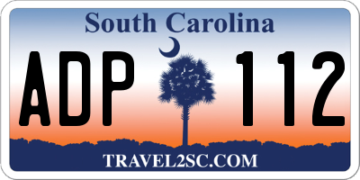 SC license plate ADP112