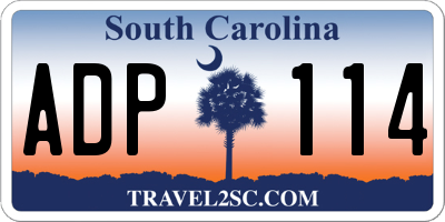 SC license plate ADP114