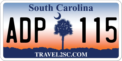 SC license plate ADP115