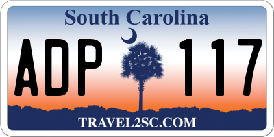 SC license plate ADP117
