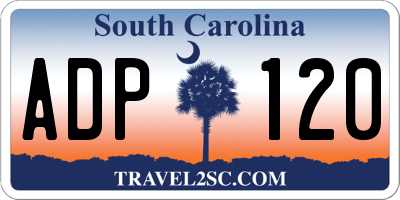 SC license plate ADP120