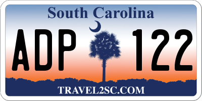 SC license plate ADP122