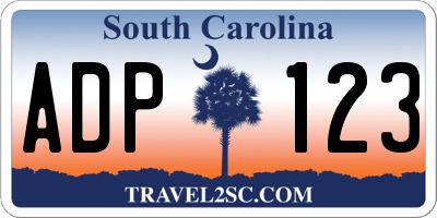 SC license plate ADP123