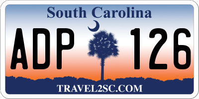 SC license plate ADP126