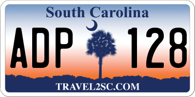 SC license plate ADP128