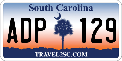 SC license plate ADP129