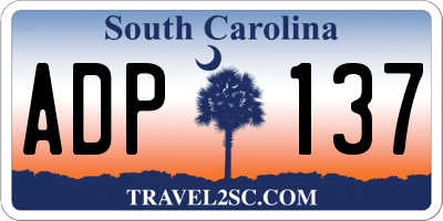 SC license plate ADP137