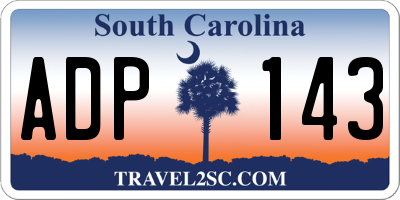 SC license plate ADP143