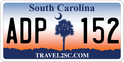 SC license plate ADP152