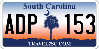 SC license plate ADP153
