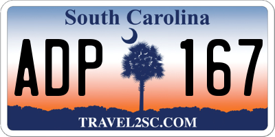 SC license plate ADP167