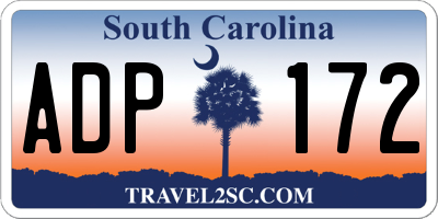 SC license plate ADP172