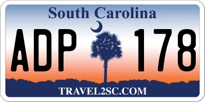 SC license plate ADP178