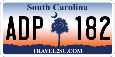 SC license plate ADP182