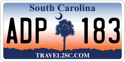 SC license plate ADP183