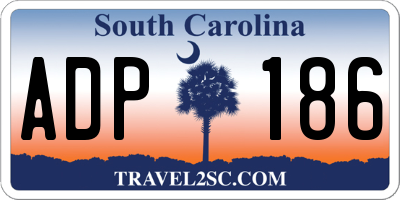 SC license plate ADP186