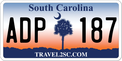 SC license plate ADP187
