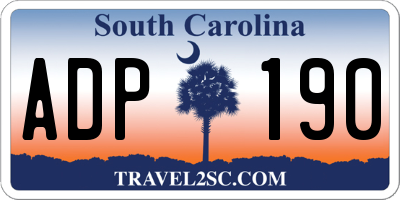 SC license plate ADP190