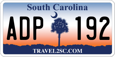 SC license plate ADP192